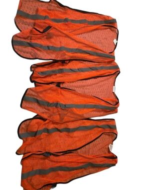 Set Of 3 Zojo One Size Hi-Vis Orange Mesh Hook And Loop Safety Vests